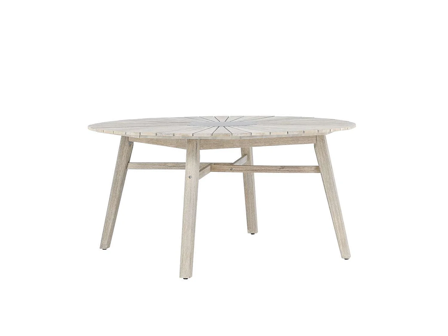 Table de Jardin Ronde en Acacia "Rives" 150cm Blanc