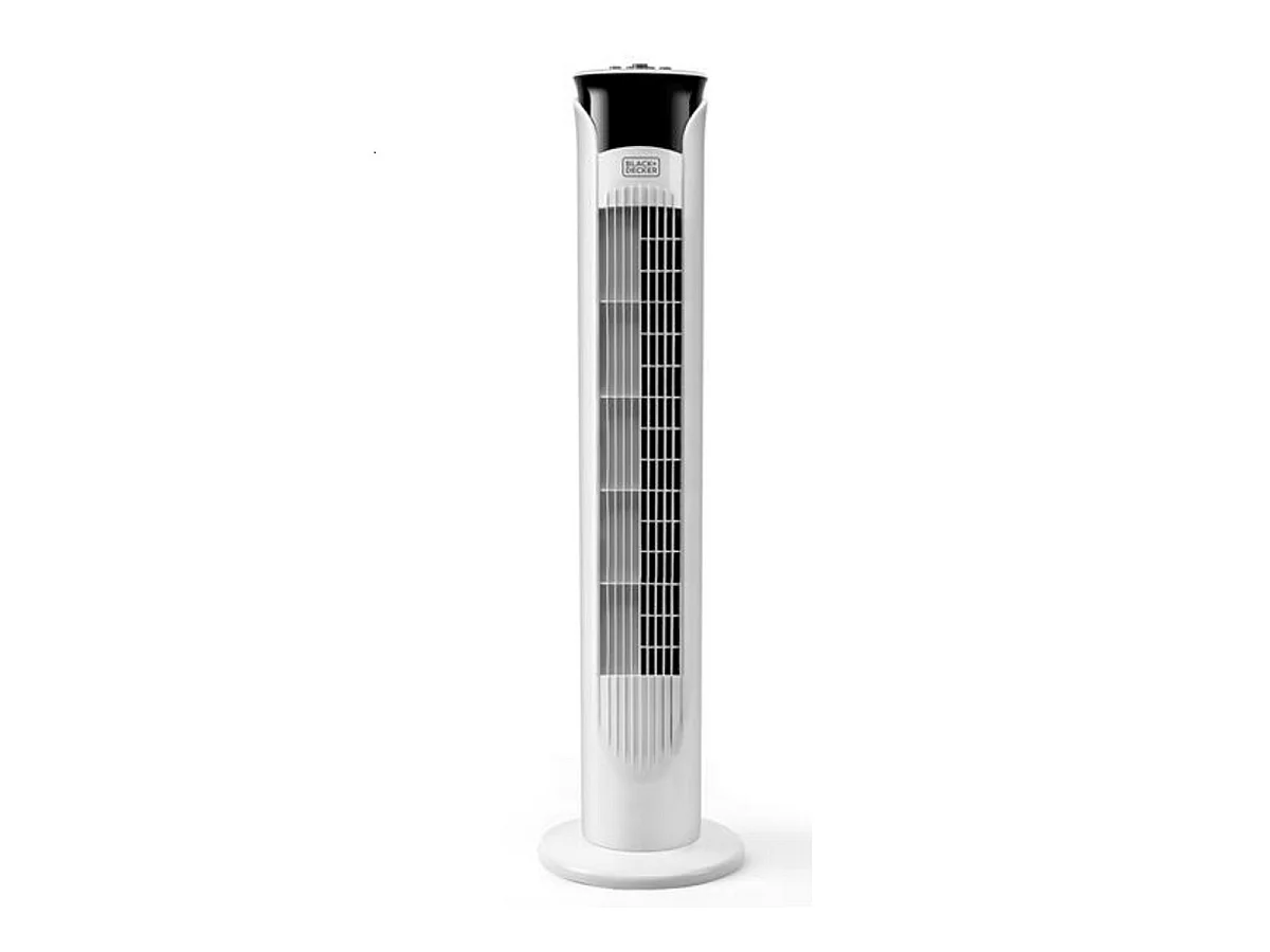 Black+Decker Säulenventilator BXEFT47E 45W 3 Geschwindigkeiten Weiß - Effiziente Kühlung für mittelgroße Räume