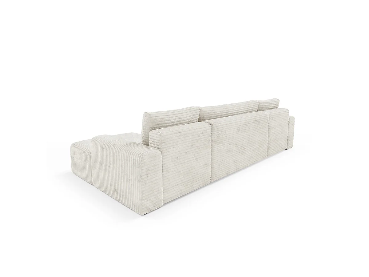 Canapé convertible 5 places avec coffre en tissu blanc ROMEO