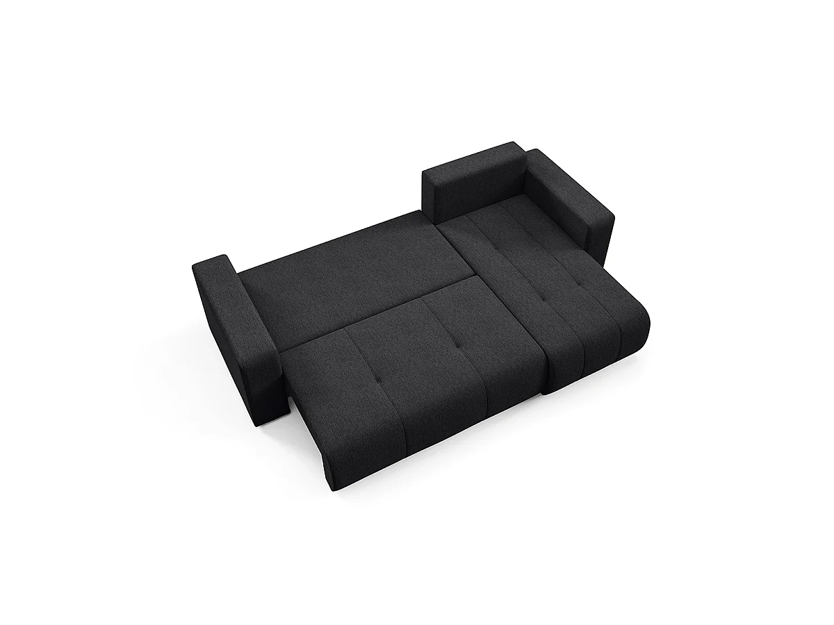 Canapé d'angle réversible convertible 3 places avec coffre Vasco Noir