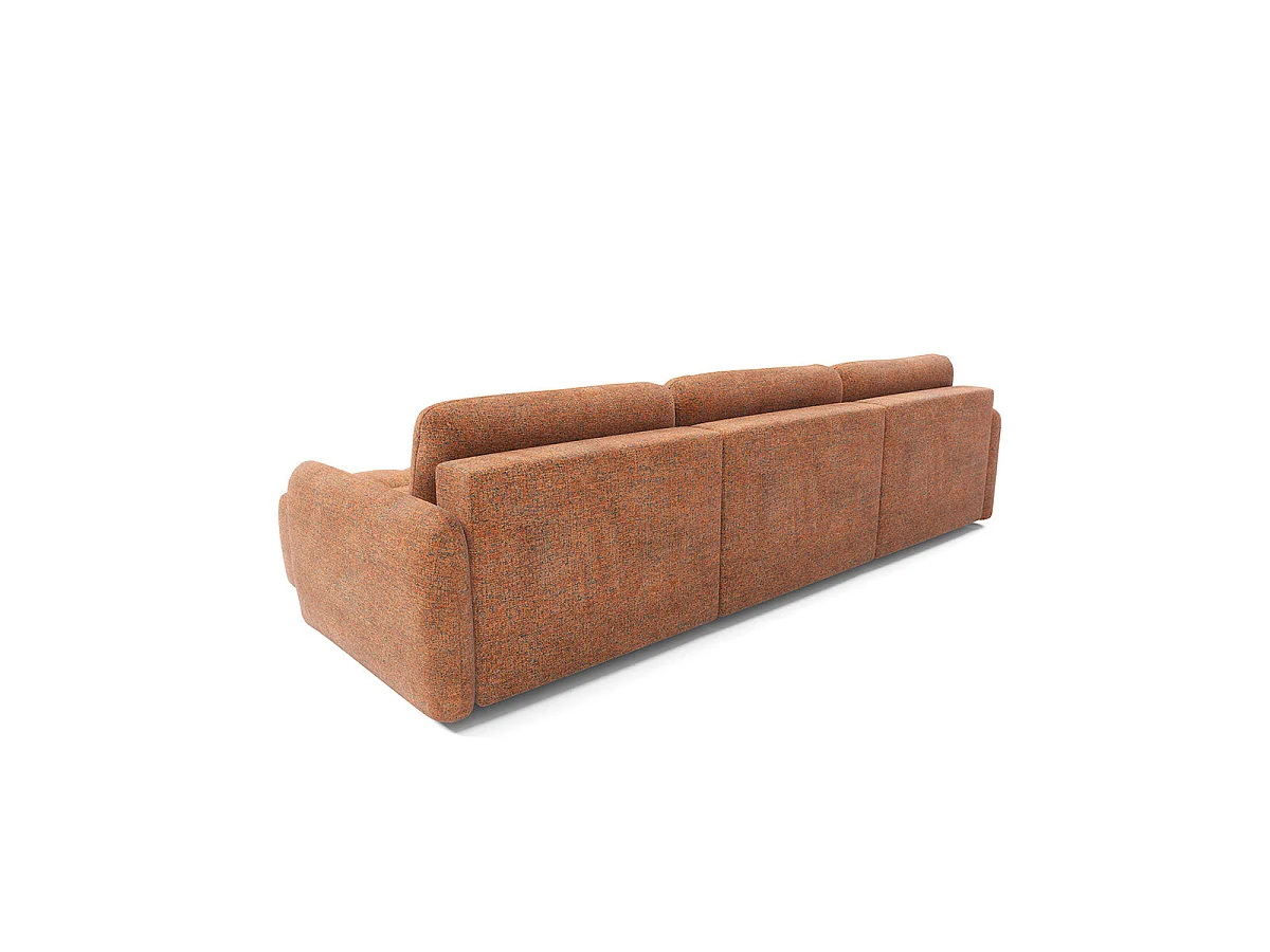 Canapé convertible 5 places avec coffre en tissu orange VITTORIA