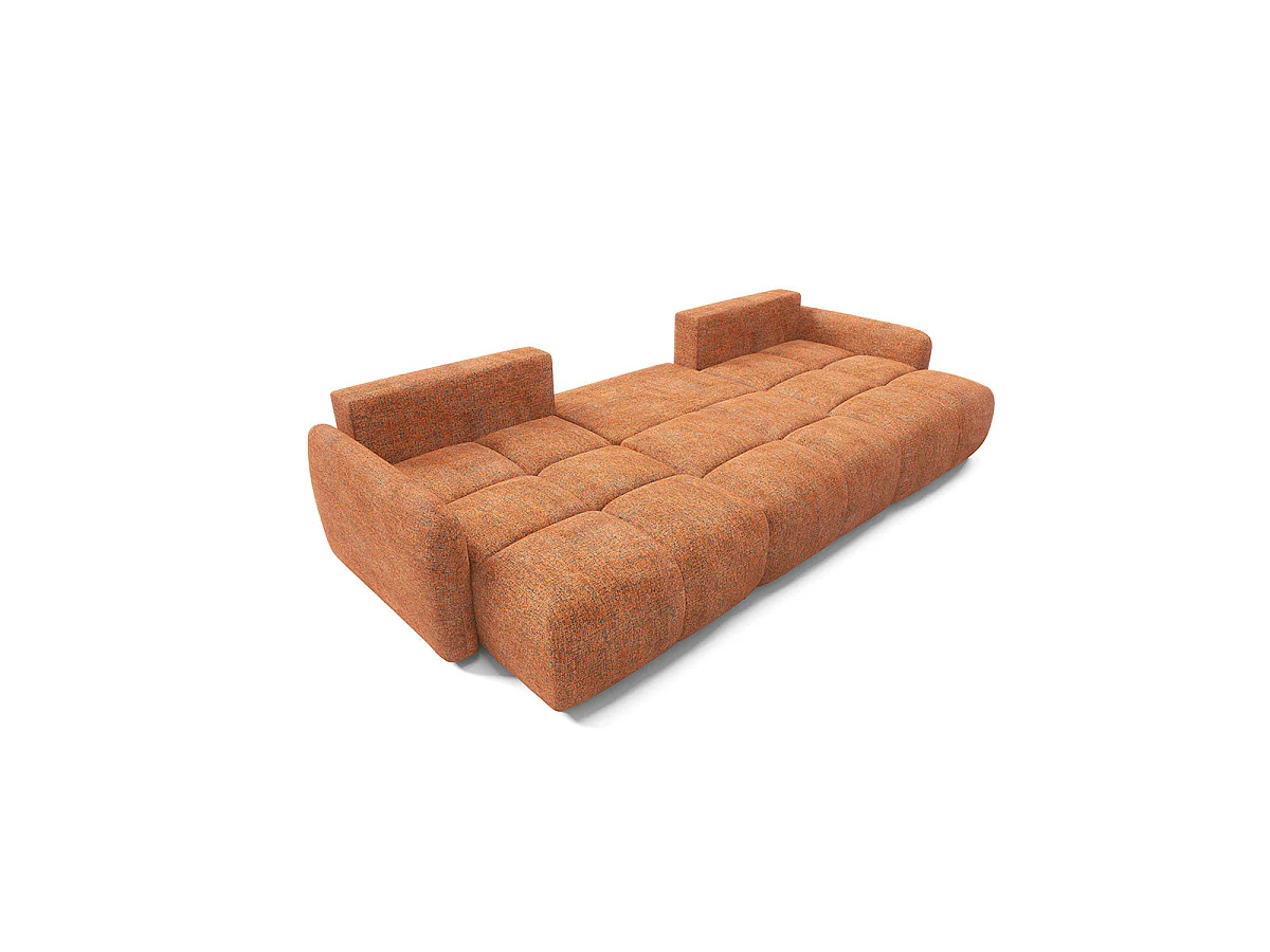 Canapé convertible 5 places avec coffre en tissu orange VITTORIA