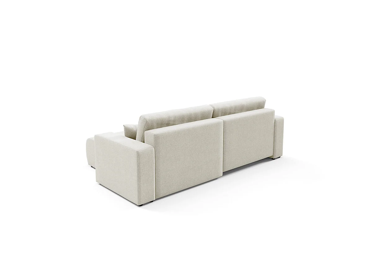 Canapé d'angle convertible 3 places réversible avec coffre en tissu blanc GIULIA