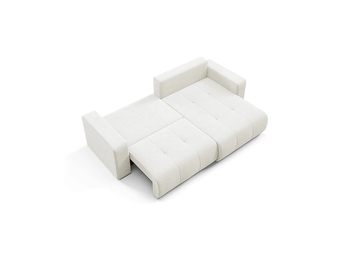 Canapé d'angle convertible 3 places réversible avec coffre en tissu blanc GIULIA