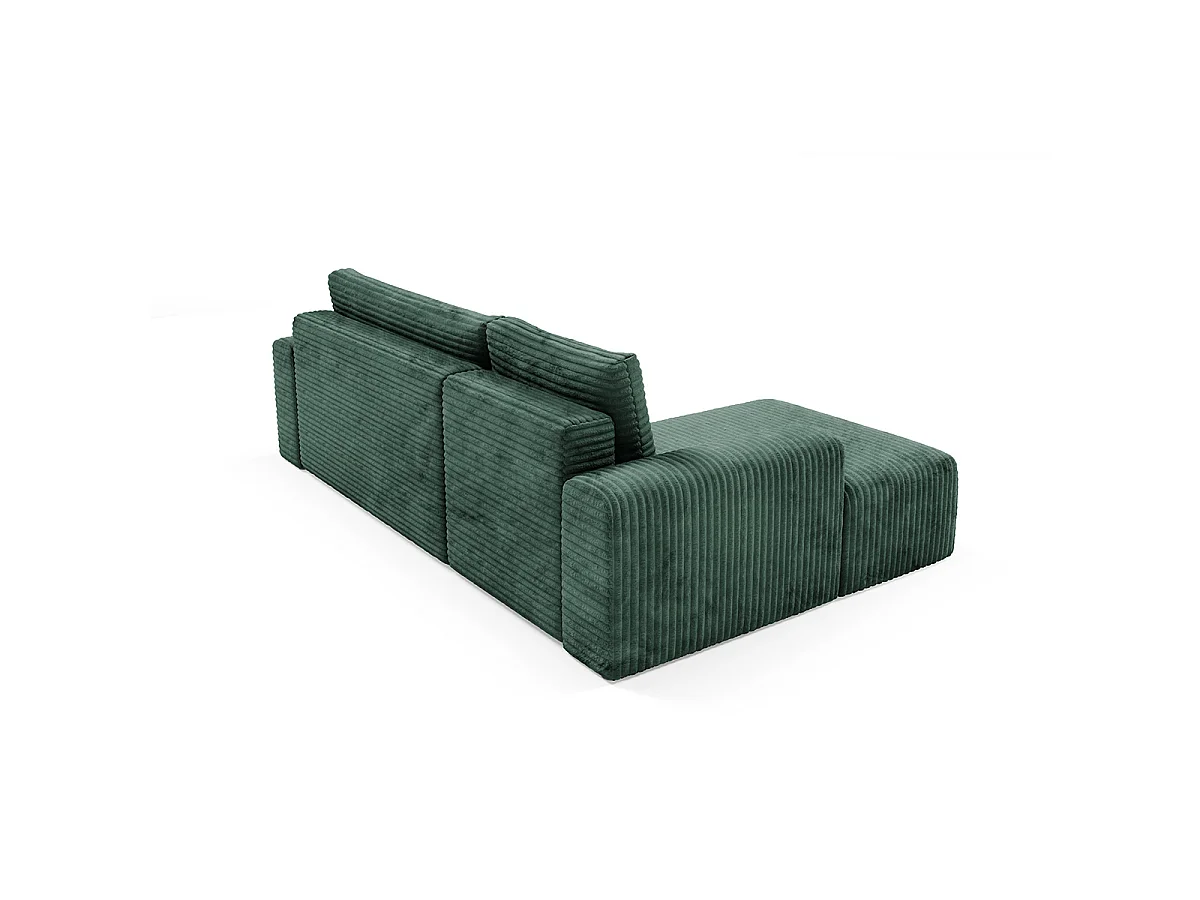 Canapé d'angle gauche convertible 3 places avec coffre Romeo Vert sapin