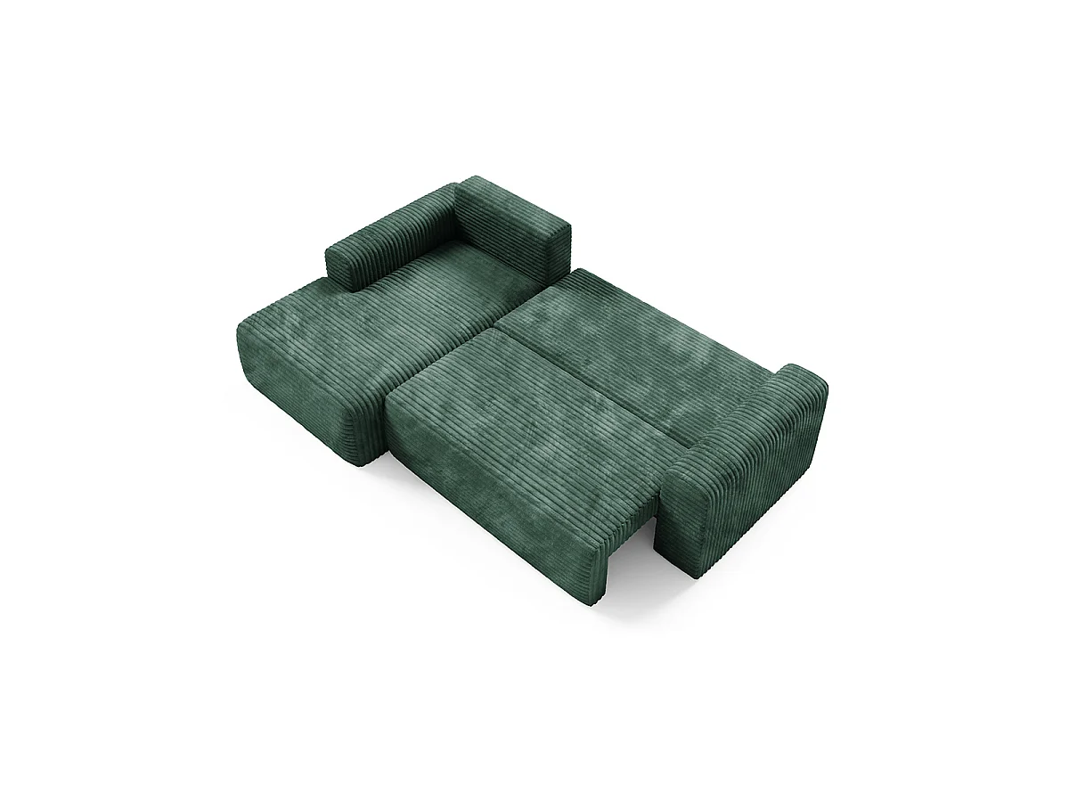 Canapé d'angle gauche convertible 3 places avec coffre Romeo Vert sapin