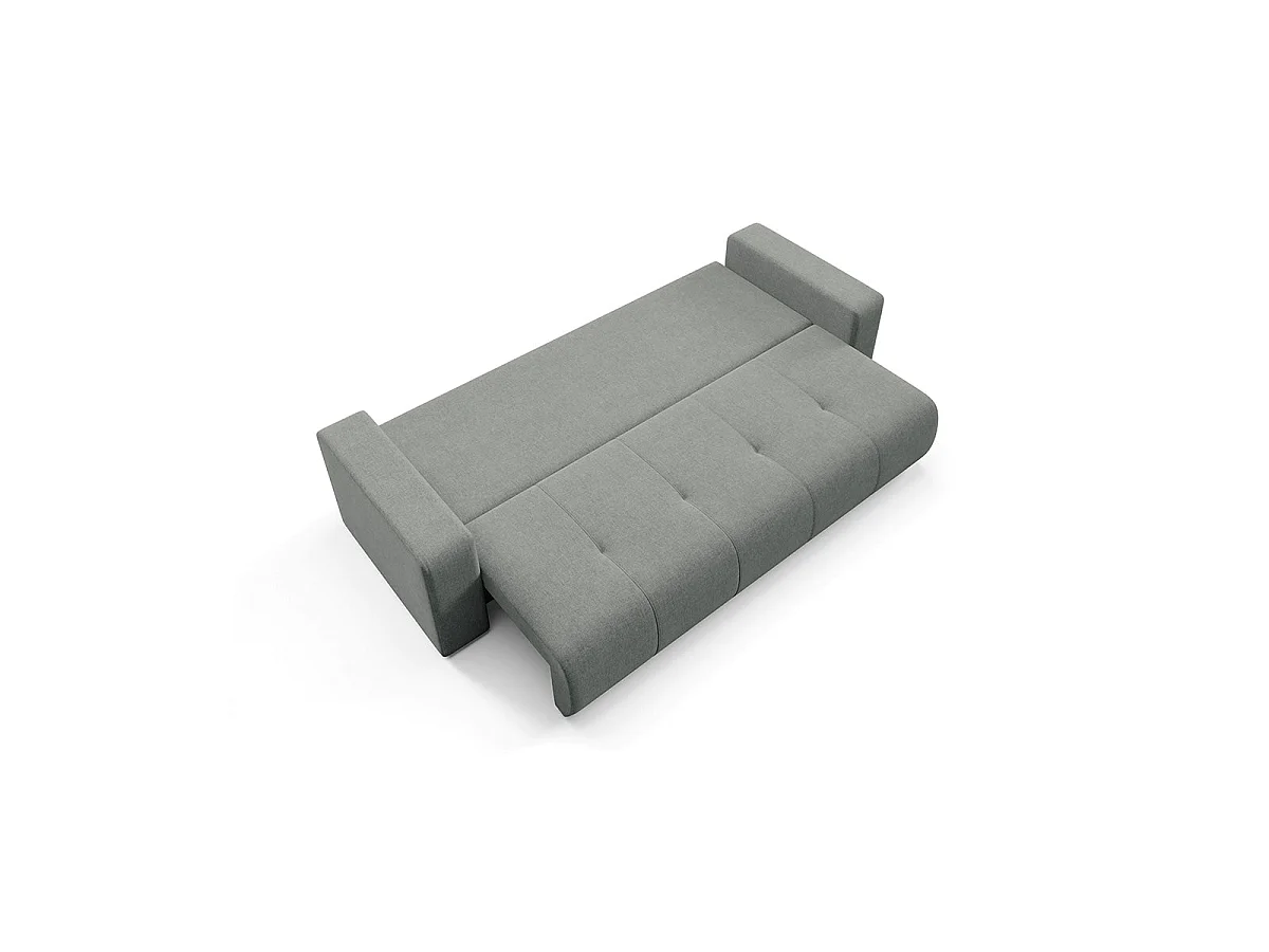Canapé convertible 3 places avec coffre en tissu gris GIULIA