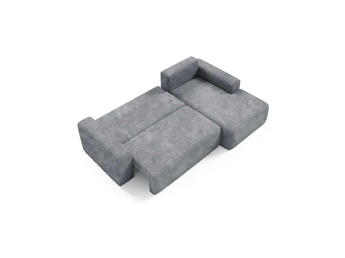 Canapé d'angle droit convertible 3 places avec coffre Romeo Gris foncé