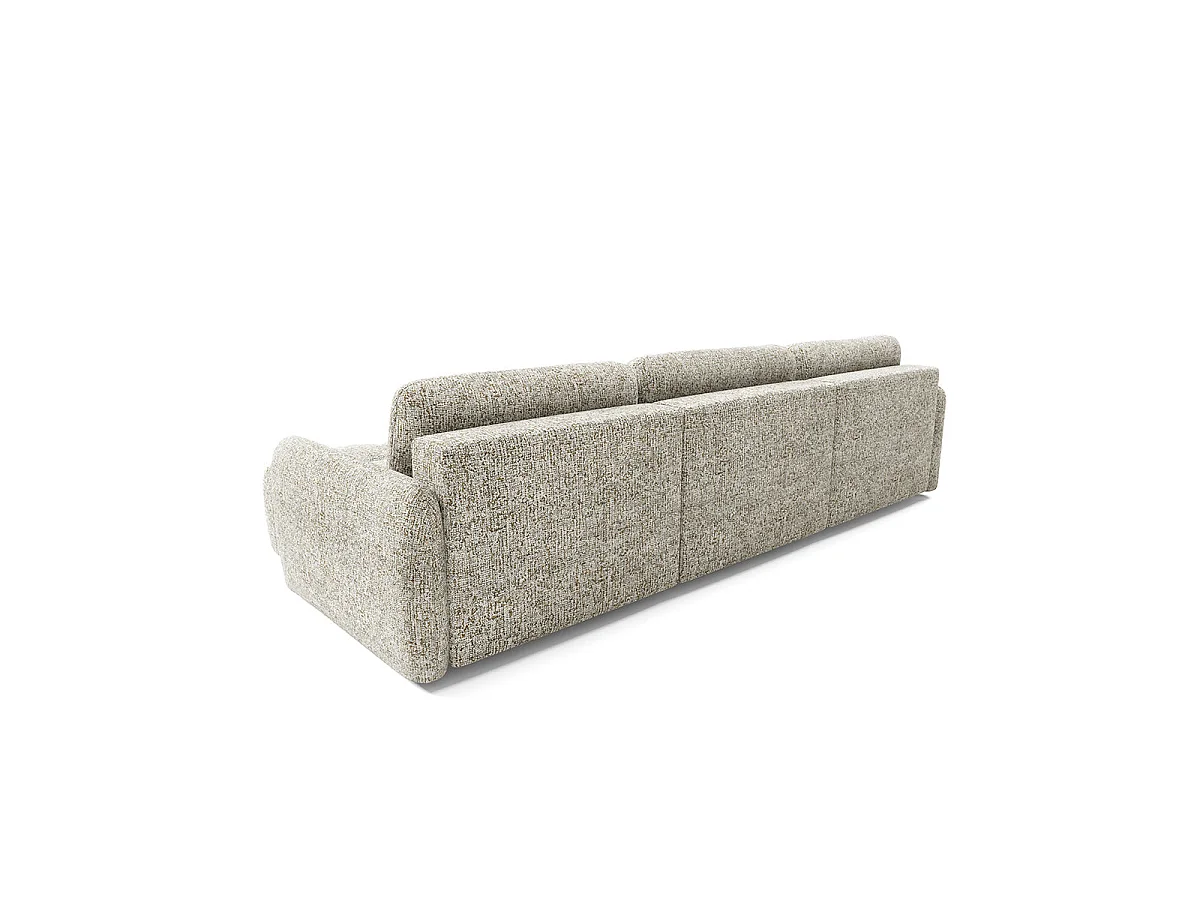 Canapé convertible 5 places avec coffre en tissu chiné gris VITTORIA