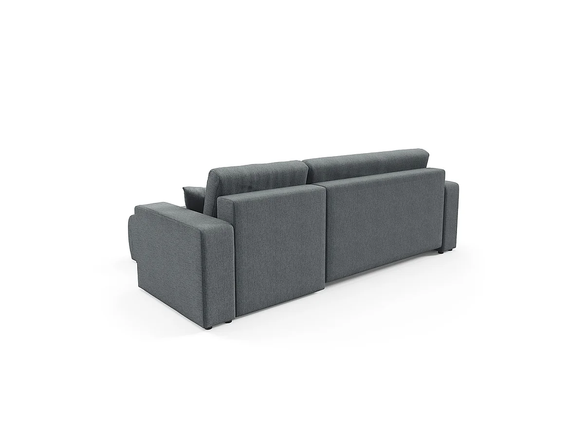Canapé d'angle réversible convertible 3 places avec coffre Vasco Gris