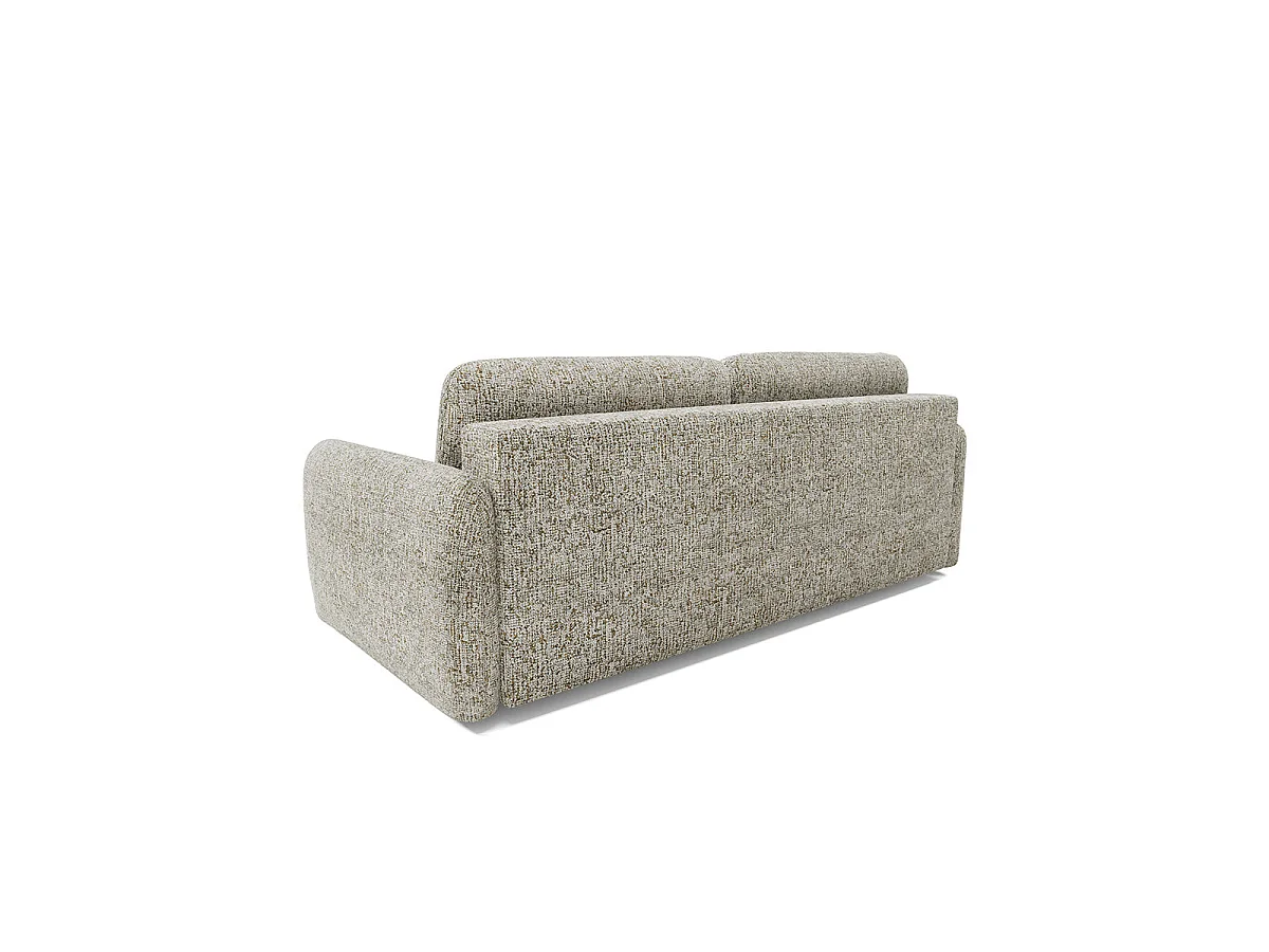 Canapé convertible 3 places avec coffre en tissu chiné gris VITTORIA