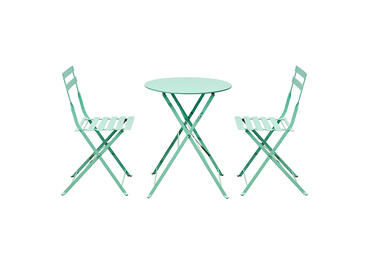 Set tuintafel en stoelen 2 zits Lisbon Mintgroen