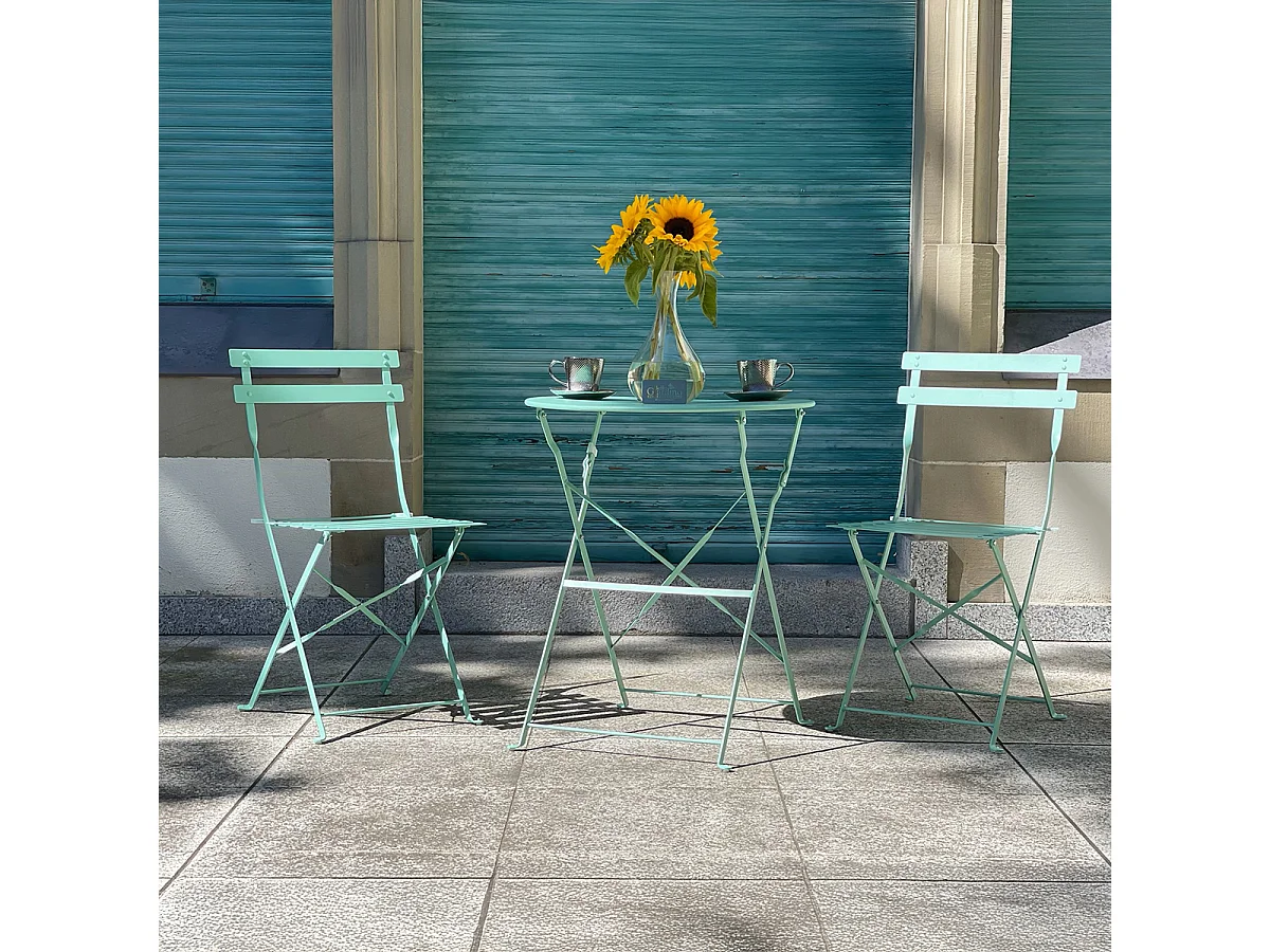 Set tuintafel en stoelen 2 zits Lisbon Mintgroen