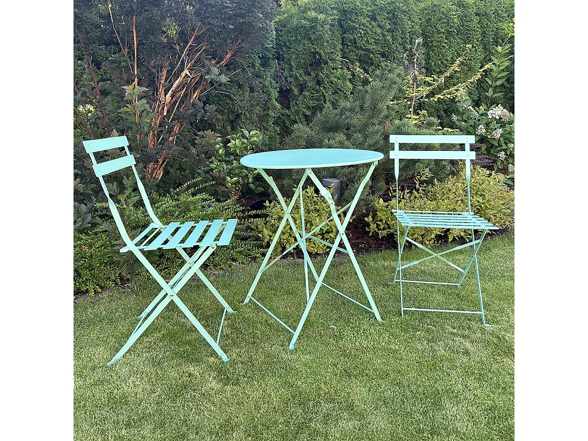 Set tuintafel en stoelen 2 zits Lisbon Mintgroen