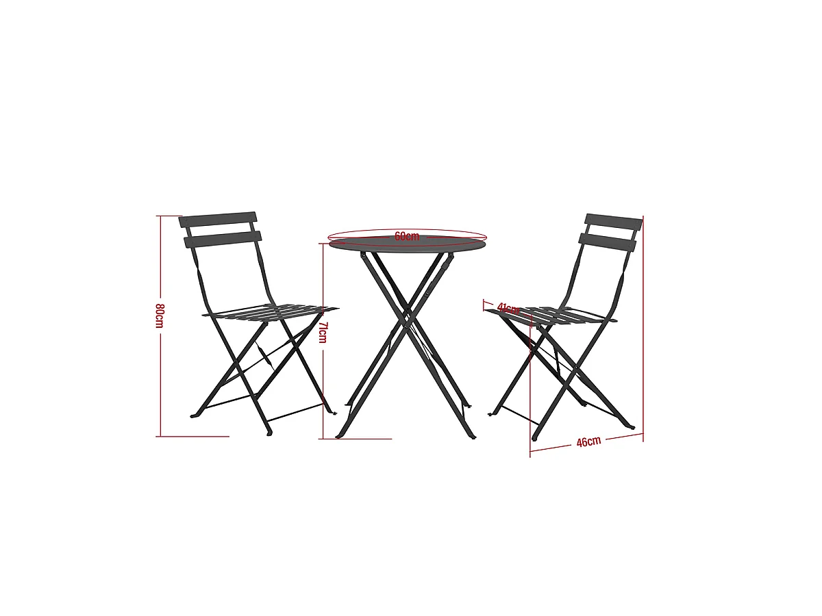 Set tuintafel en stoelen 2 zits Lisbon Mintgroen
