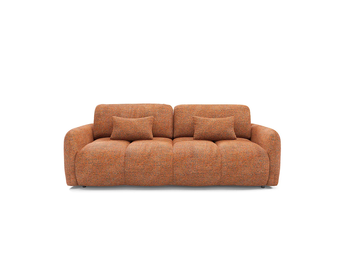 Canapé convertible 3 places avec coffre en tissu orange VITTORIA