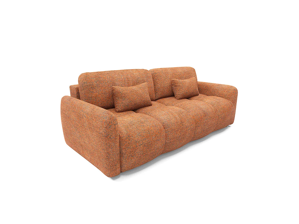 Canapé convertible 3 places avec coffre en tissu orange VITTORIA