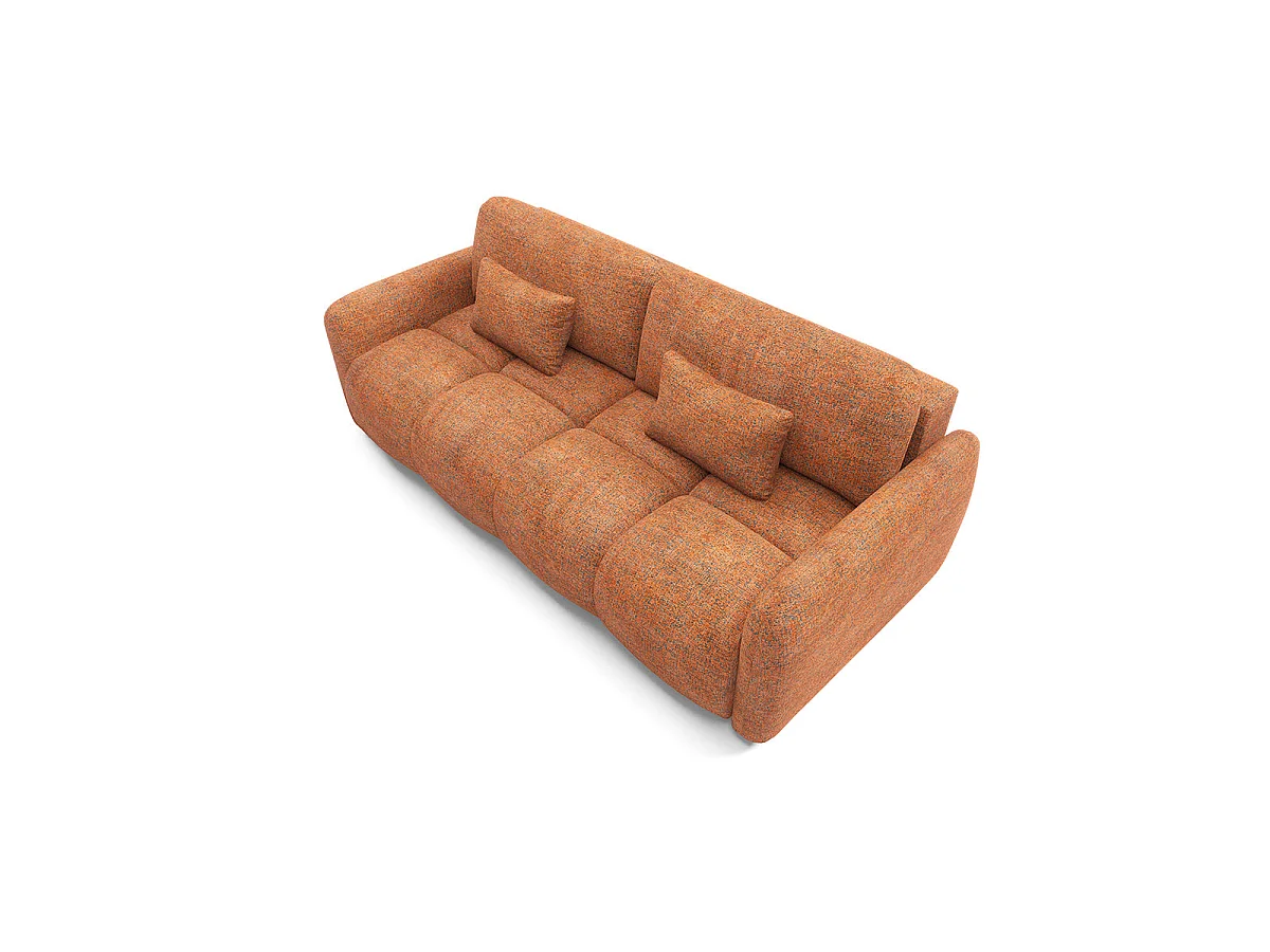 Canapé convertible 3 places avec coffre en tissu orange VITTORIA