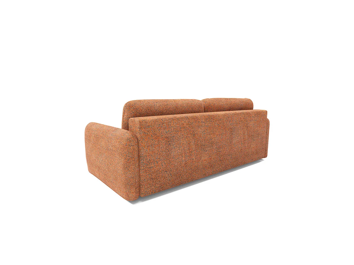 Canapé convertible 3 places avec coffre en tissu orange VITTORIA