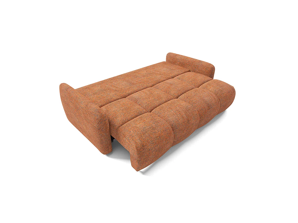 Canapé convertible 3 places avec coffre en tissu orange VITTORIA