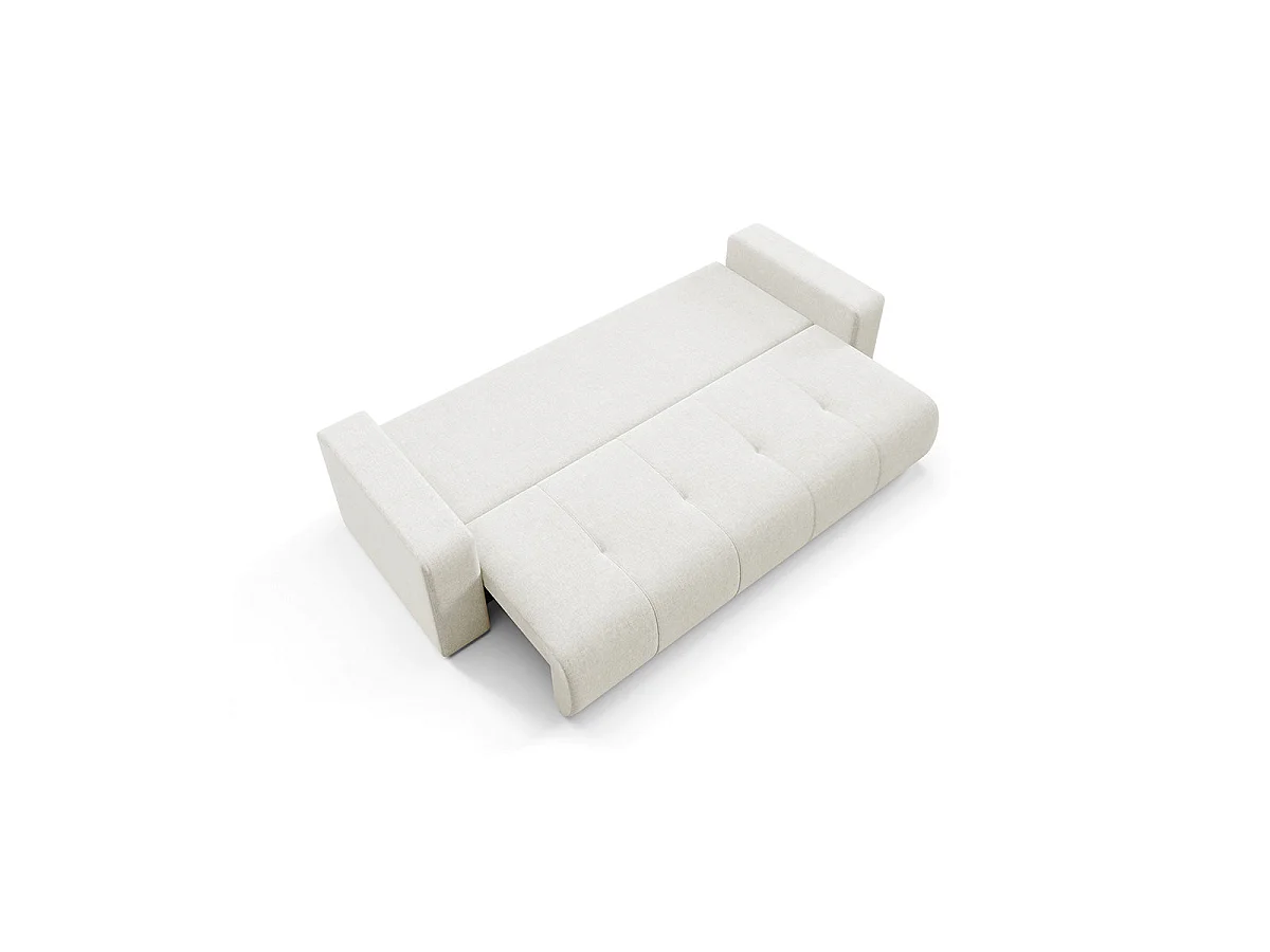 Canapé convertible 3 places avec coffre en tissu blanc GIULIA