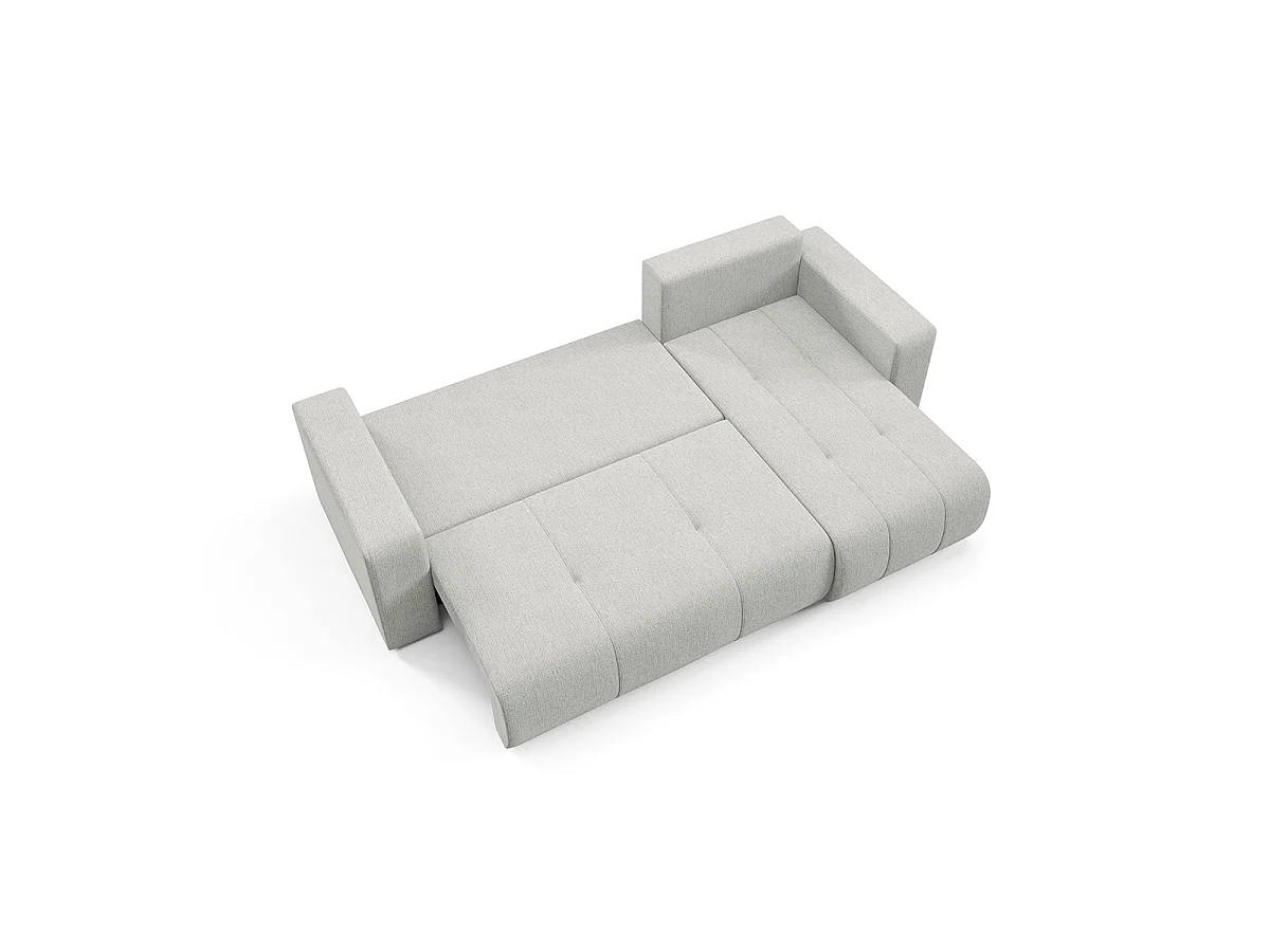 Canapé d'angle réversible convertible 3 places avec coffre Vasco Gris clair