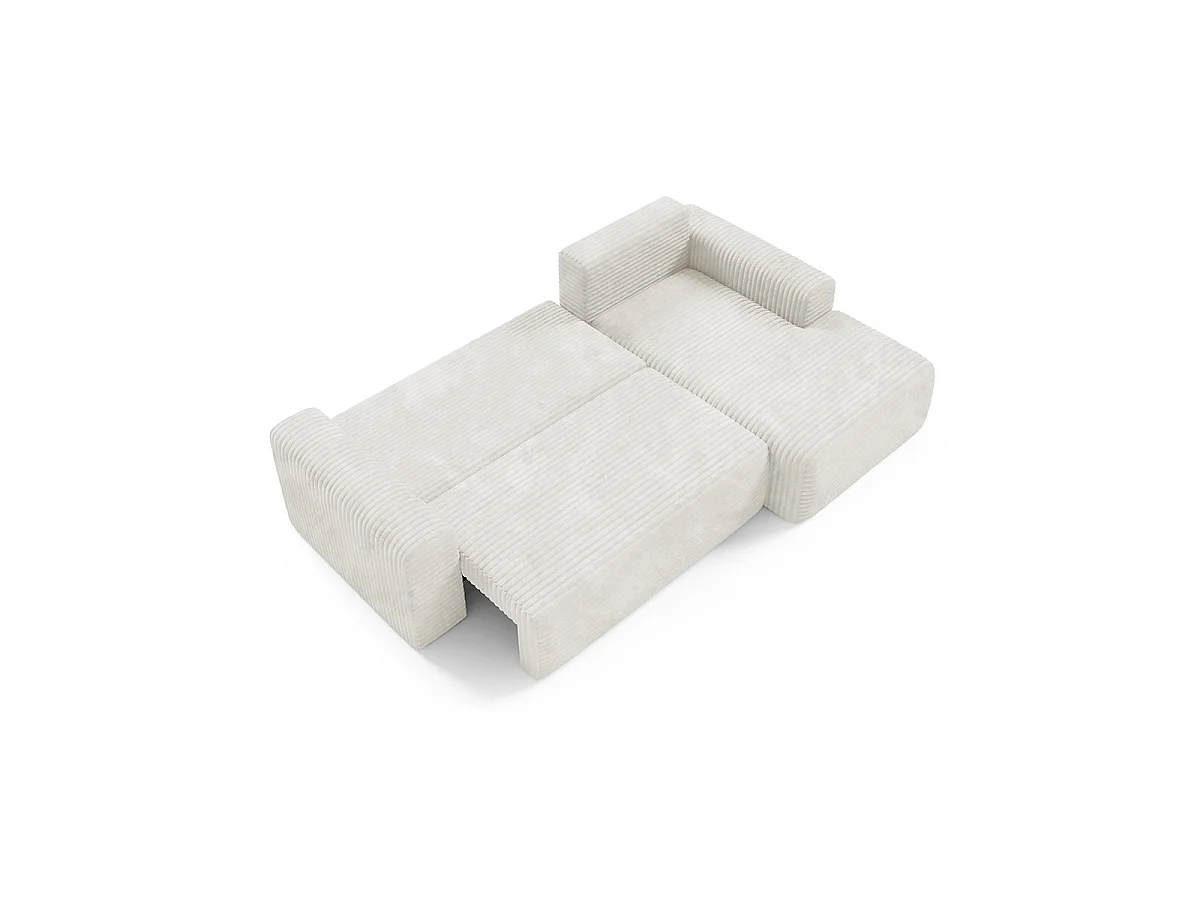 Canapé d'angle droit convertible 3 places avec coffre Romeo Blanc cassé