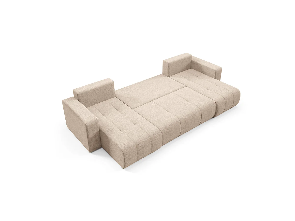 Canapé en U 5 places convertible avec coffre Vasco Beige
