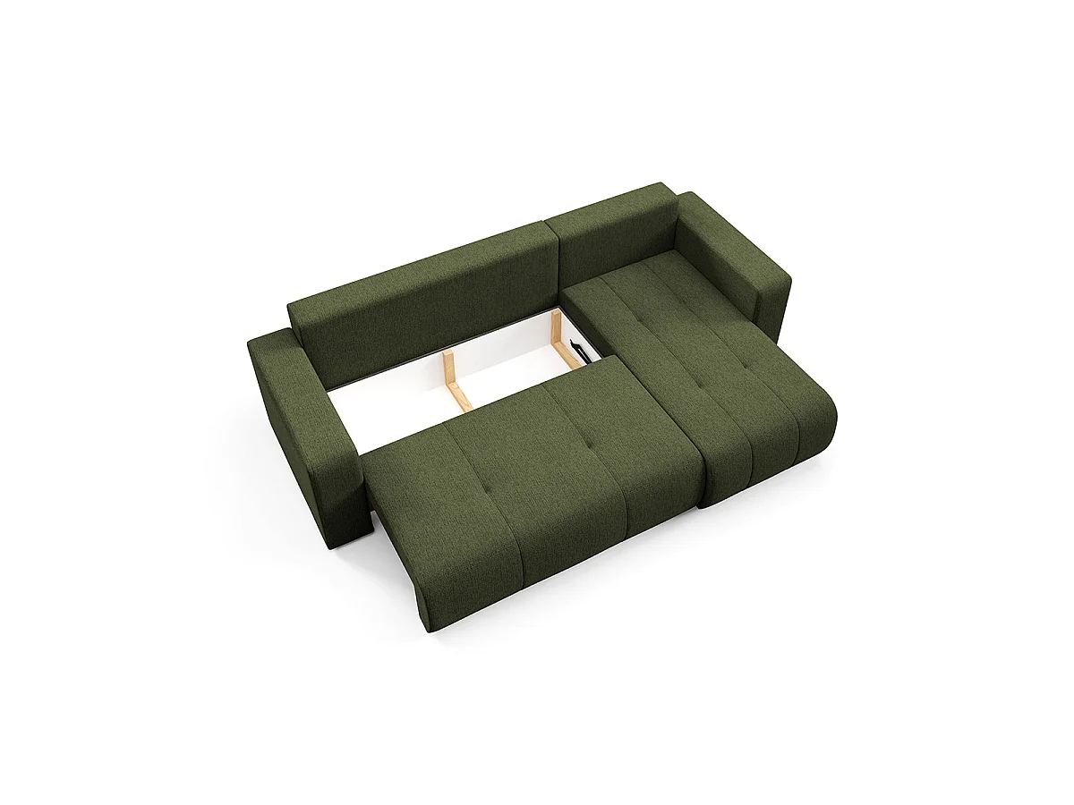 Canapé d'angle réversible convertible 3 places avec coffre Vasco Vert