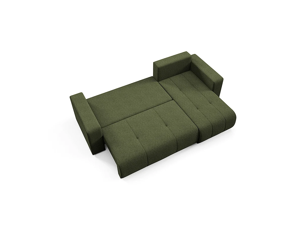 Canapé d'angle réversible convertible 3 places avec coffre Vasco Vert