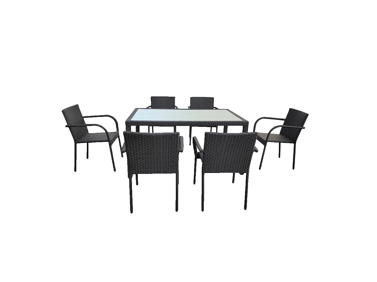 Conjunto de mesa e cadeiras de jardim de 6 lugares Rio Preto