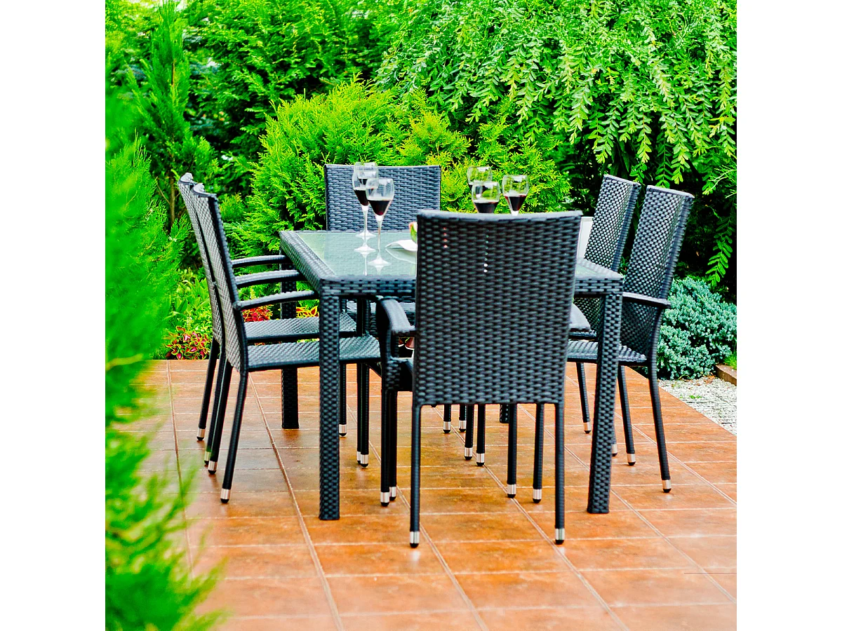 Conjunto de mesa e cadeiras de jardim de 6 lugares Rio Preto