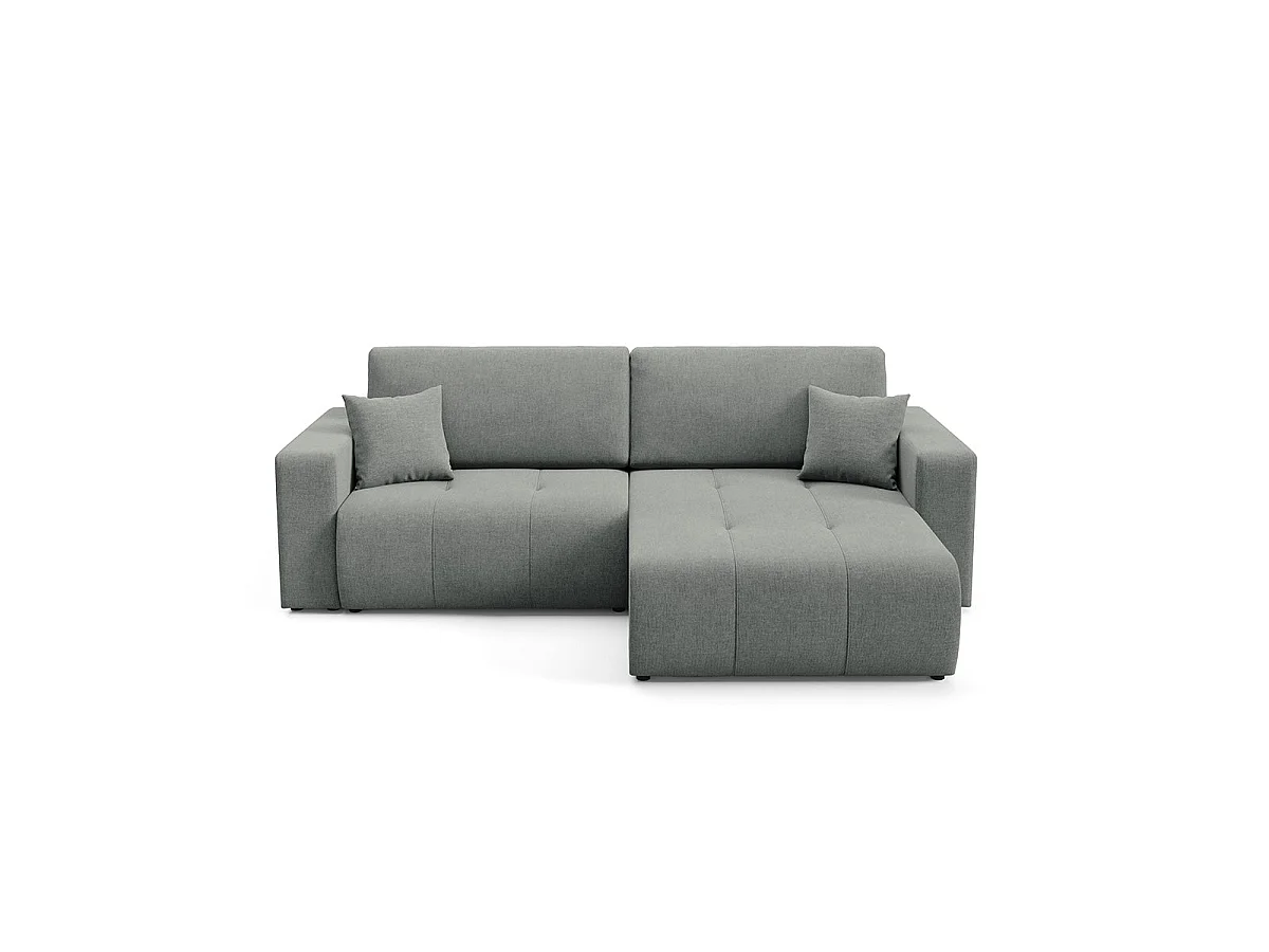 Canapé d'angle convertible 3 places réversible avec coffre en tissu gris GIULIA