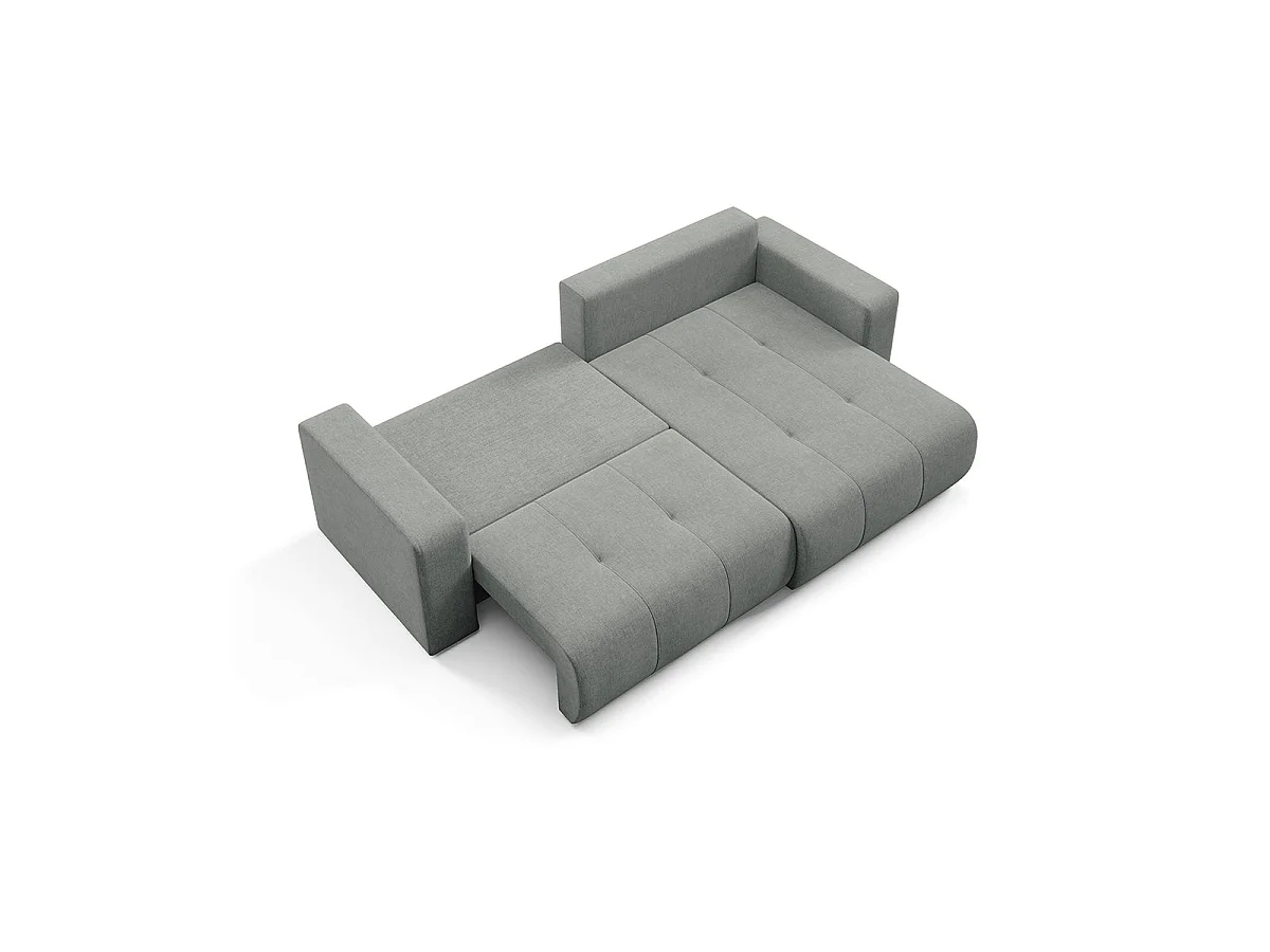 Canapé d'angle convertible 3 places réversible avec coffre en tissu gris GIULIA