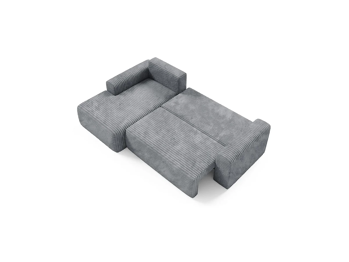 Canapé d'angle gauche convertible 3 places avec coffre Romeo Gris foncé
