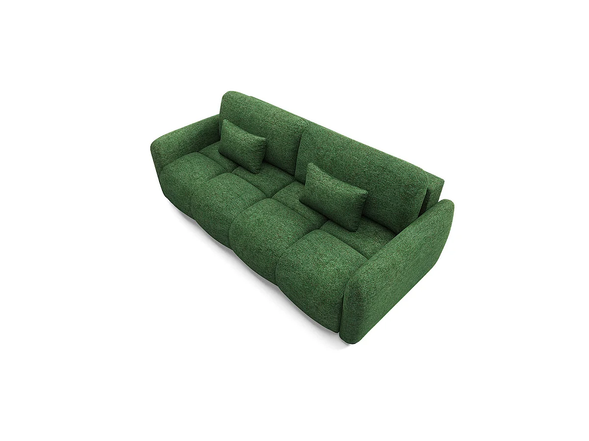 Canapé convertible 3 places avec coffre en tissu vert VITTORIA