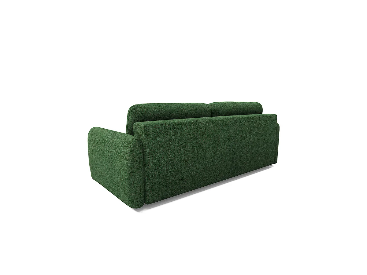 Canapé convertible 3 places avec coffre en tissu vert VITTORIA