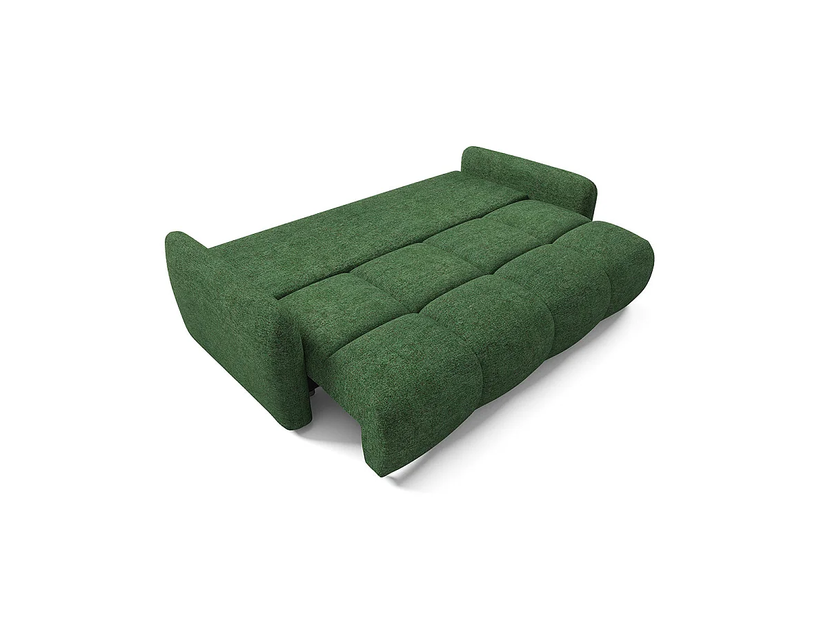 Canapé convertible 3 places avec coffre en tissu vert VITTORIA