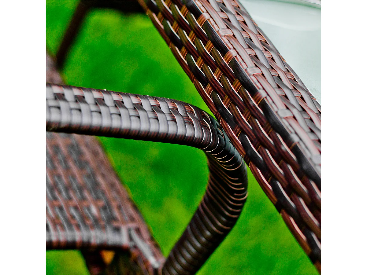 Set van 4 Rio bruine tuintafel en stoelen