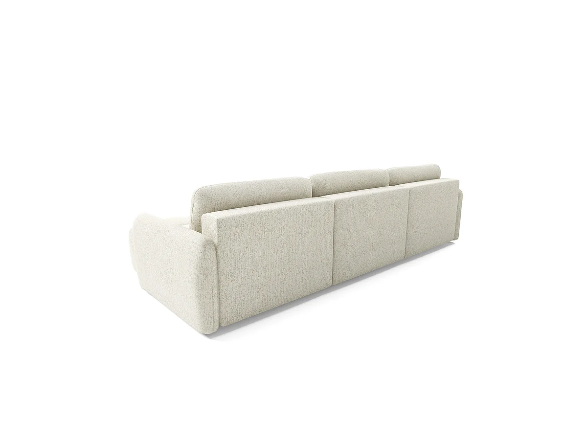 Canapé en U 5 places convertible avec coffre Vittoria Blanc cassé