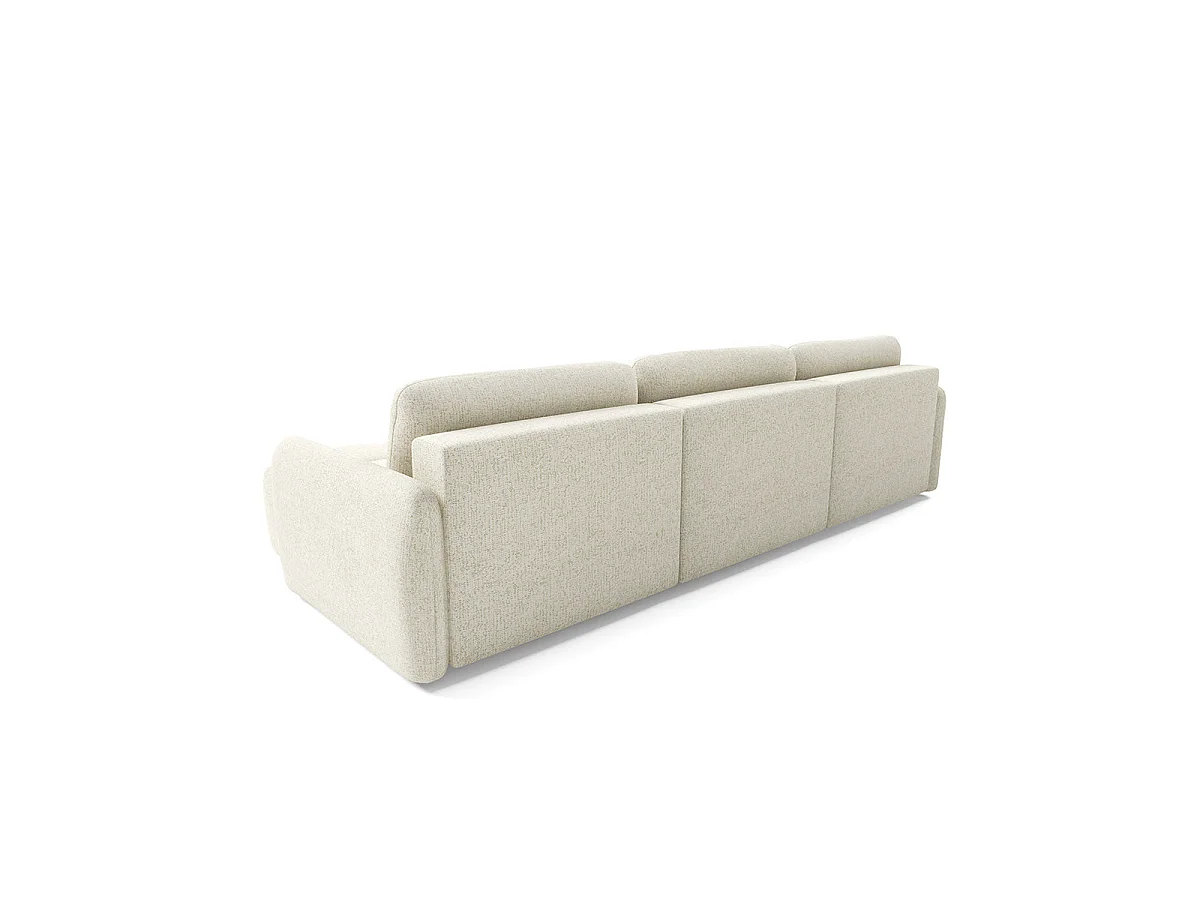 Canapé convertible 5 places avec coffre en tissu blanc VITTORIA