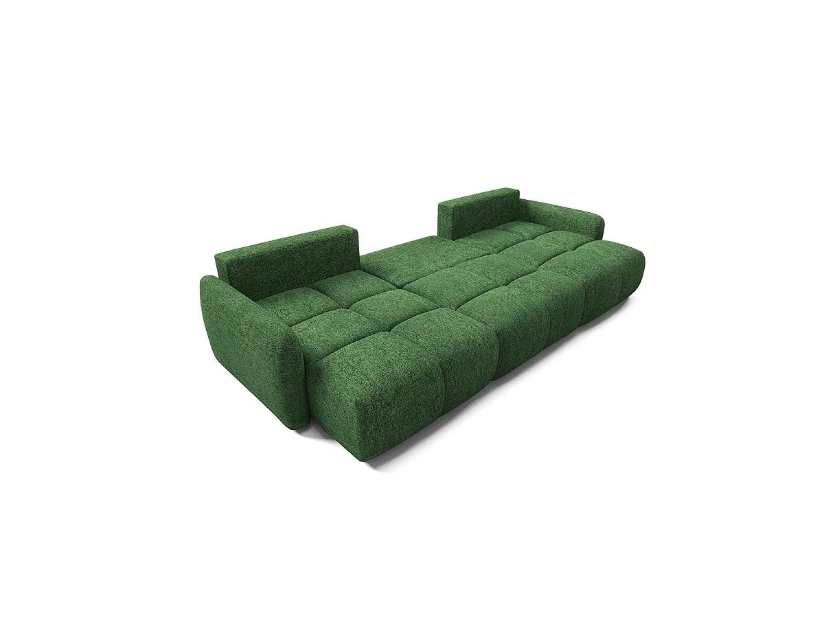 Canapé convertible 5 places avec coffre en tissu vert VITTORIA