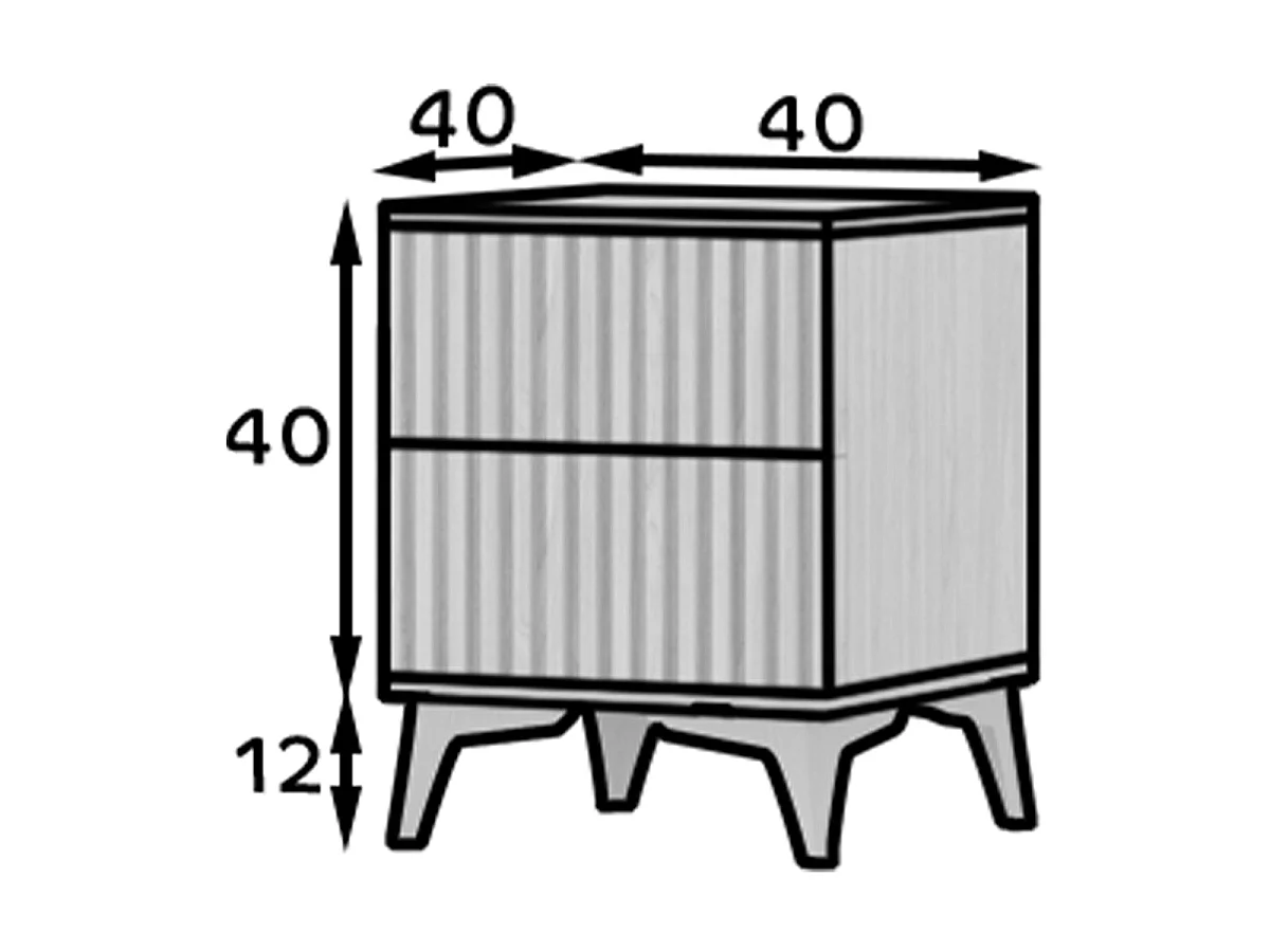 Natbord 2 skuffer Esteban Træ