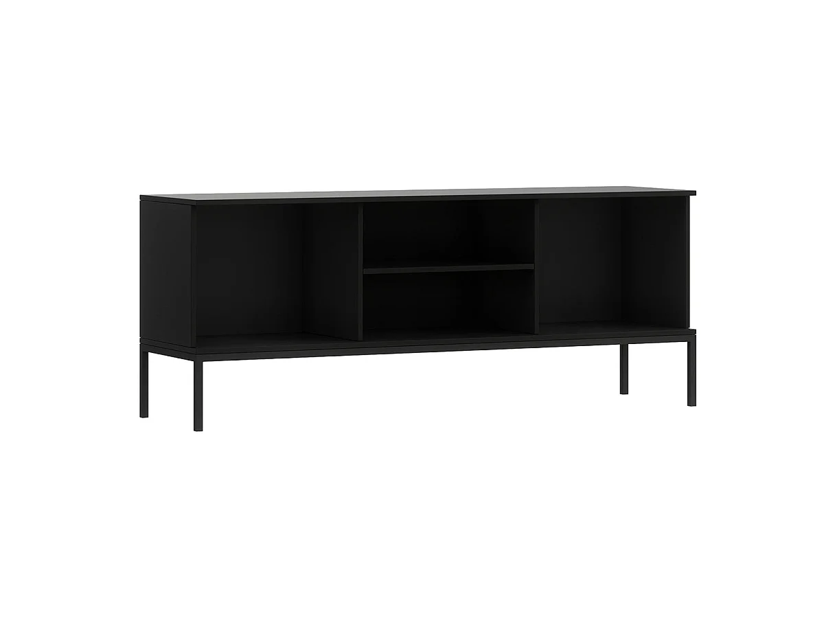 150 cm TV Stand with 2 Doors, Melchior Black and Wood