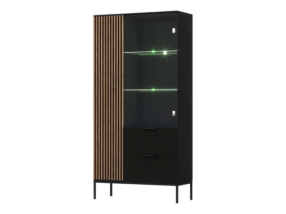 Credenza 2 ante 2 cassetti Melchior nero 155cm