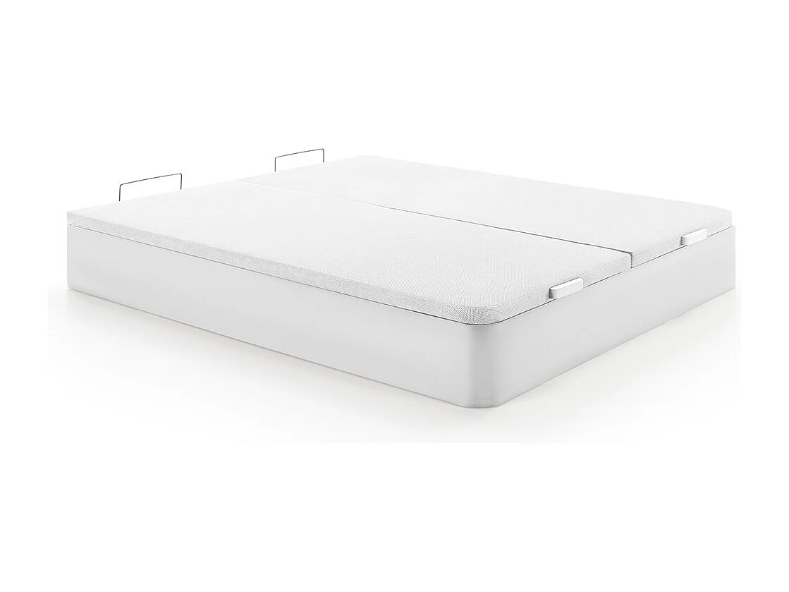 Ensemble 180 x 200 cm sommier coffre blanc + matelas ressorts ensachés ép.22cm - PRESTIGE de YSMÉE