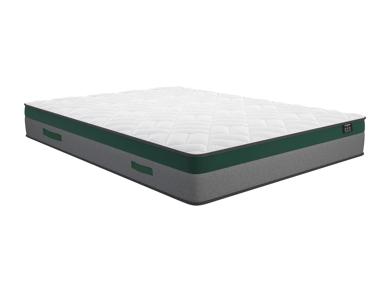 Ensemble 180 x 200 cm sommier coffre naturel clair + matelas ressorts ensachés ép.22cm - PRESTIGE de YSMÉE