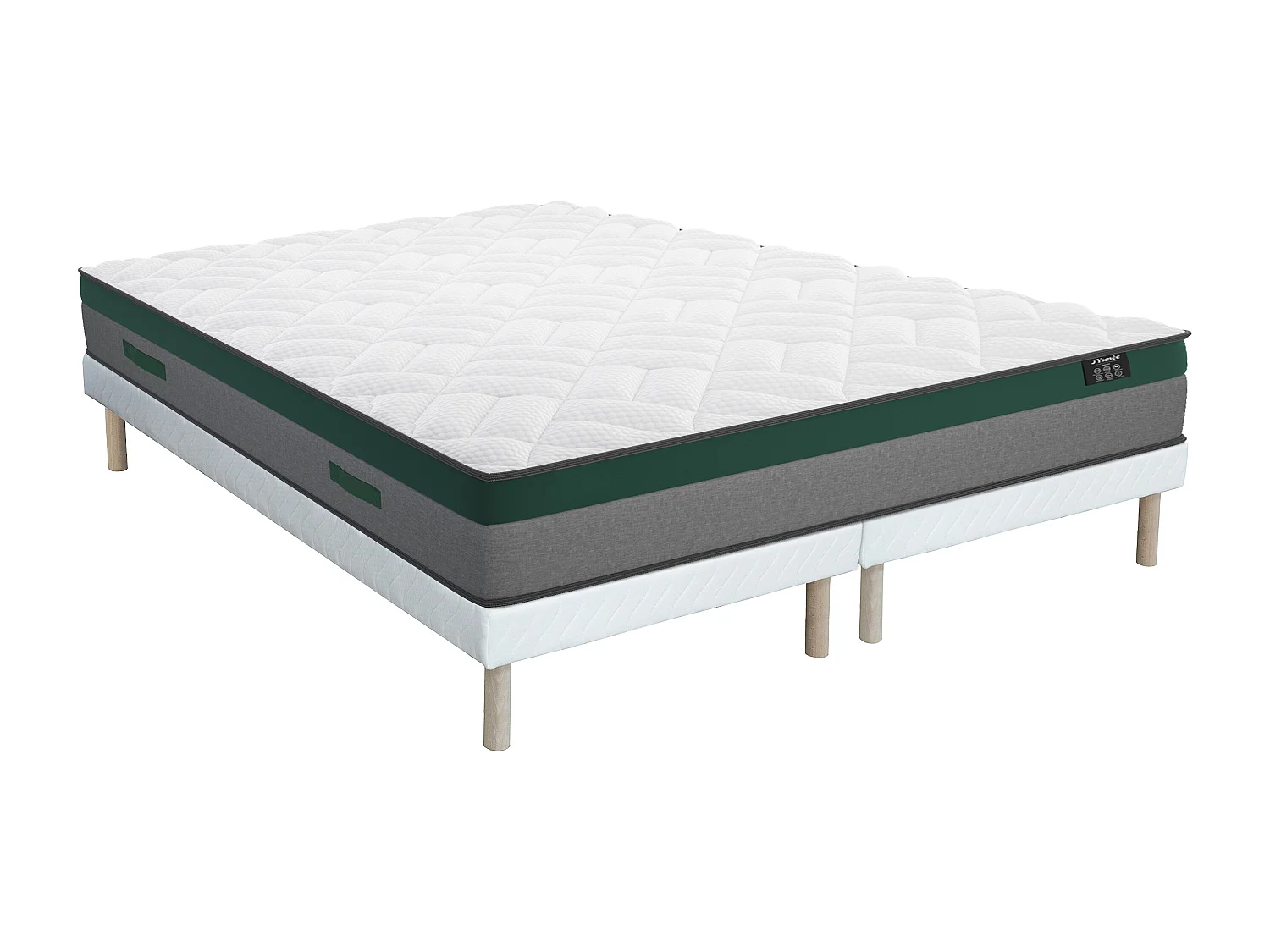 Ensemble 180 x 200 cm sommier + matelas ressorts ensachés ép.22cm - PRESTIGE de YSMÉE