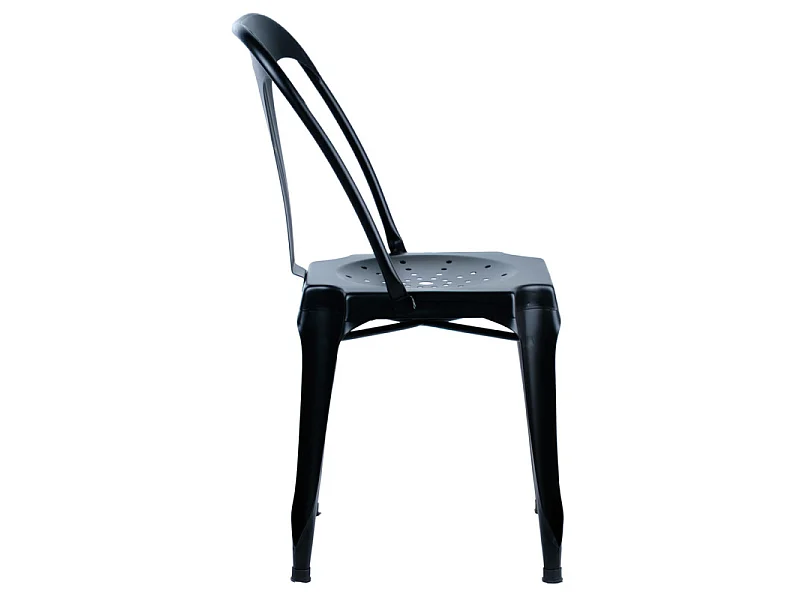 Lot 4 chaises vintage en métal noir style industriel - METALICA