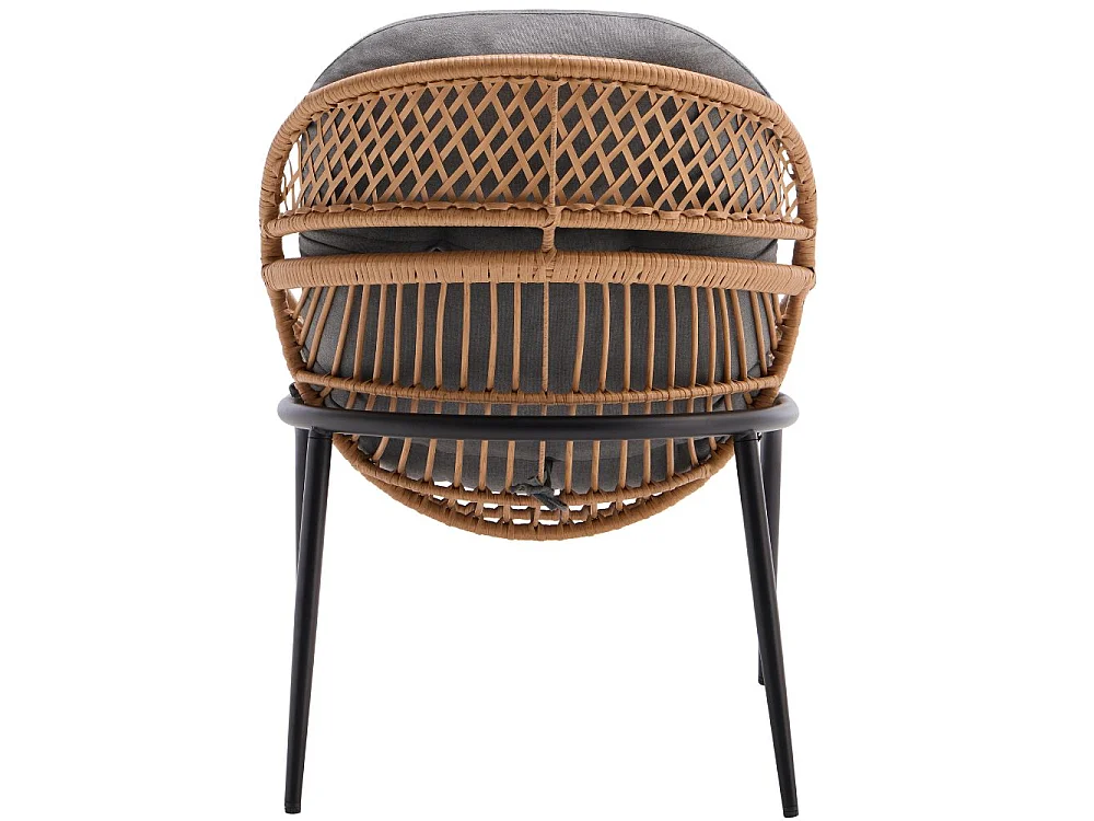 Set Bistrot da Giardino Tavolo e Sedie con Cuscini 2 Posti Salottino da Esterno per Balcone e Terrazza, Rattan Sintetico e Acciaio